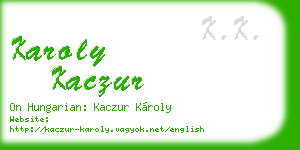 karoly kaczur business card